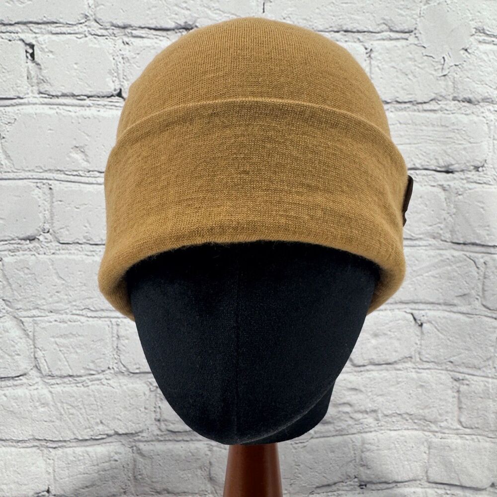 NWT Acushla 100% Merino Wool Cuff Beanie Men & Women Camel One Size - Picture 2 of 10